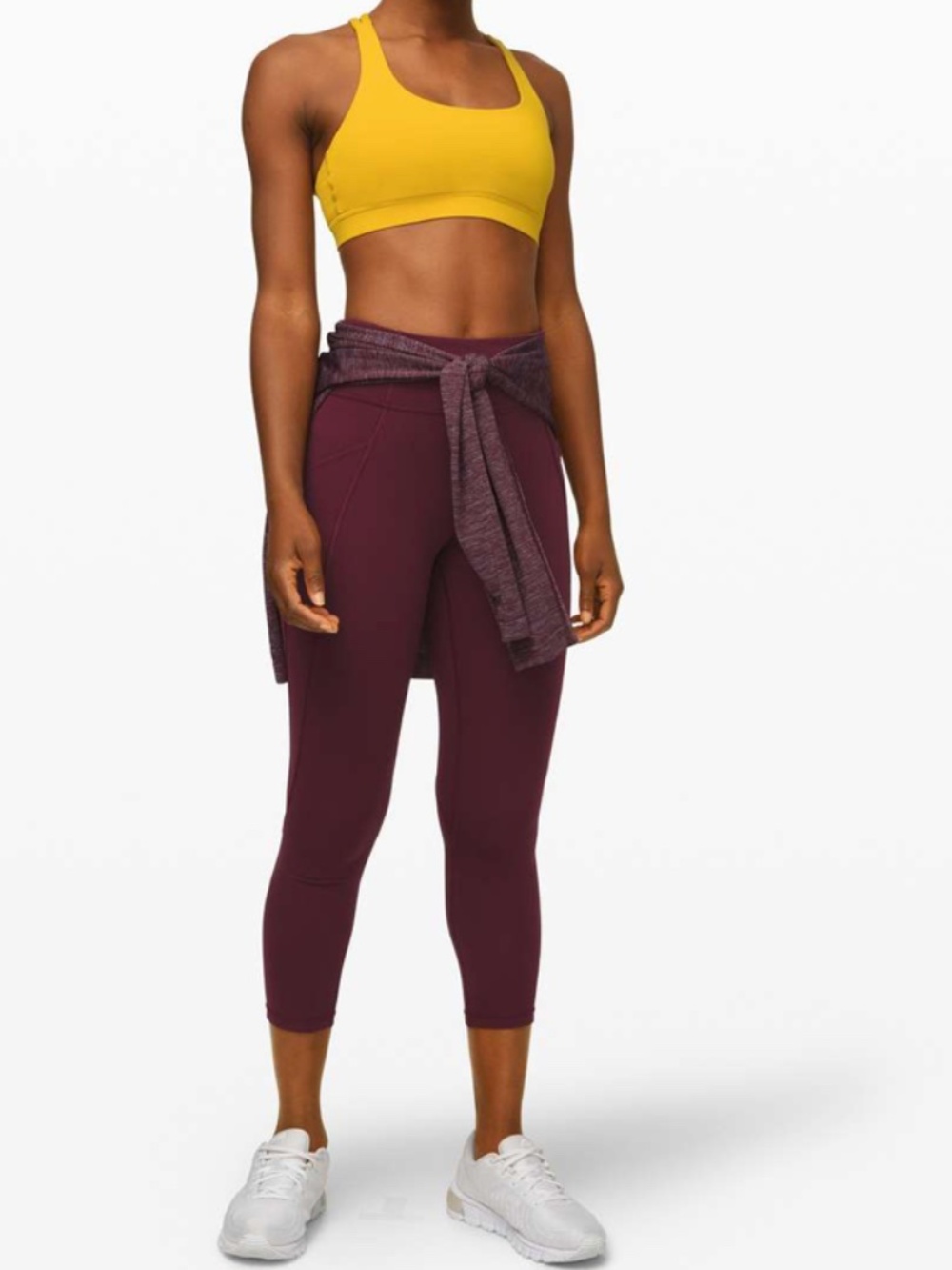 Lululemon Time To Sweat Crop 23" Cassis or Garnet?? Size 8